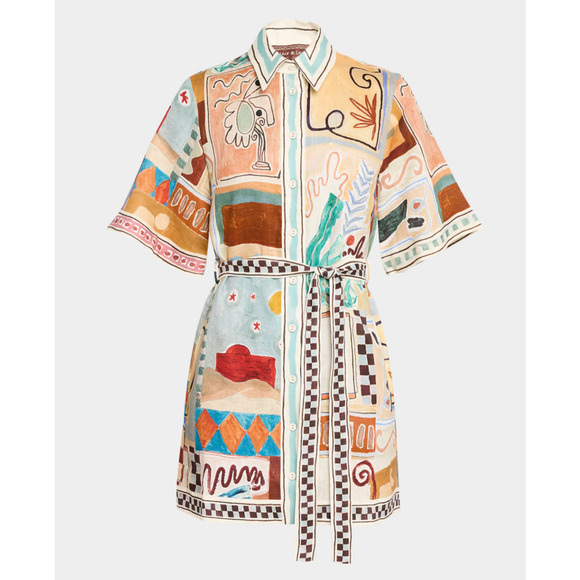 ALEMAIS Dresses & Skirts - ALEMAIS Michelle Linen Mini Shirtdress